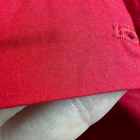 J Crew Elena Mini Dress In Cotton Poplin Size 12 Red Tiny Flaw - Picture 10 of 12